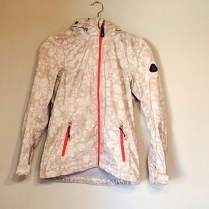 Killtec Level 3 Hawaiian Print Tan, Cream and Coral Ski Snow Jacket, Size 6